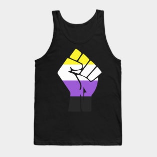 Black Lives Matter Fist LGBT Non-Binary Flag Tank Top